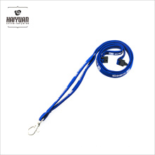 OEM de alta qualidade novo design azul tubular pescoço impressão cordão com mosquetão